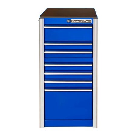 Extreme Tools Extreme Tools Extreme Tools Professional 19"W x 25"D x 39-1/4"H 7 Drawer Blue Side Box RX192507SBBL